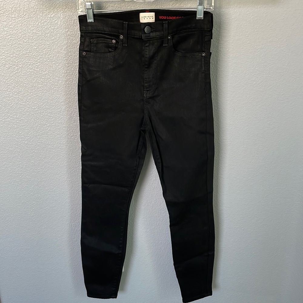 Alice + Olivia Black Coated Jeans - NWOT